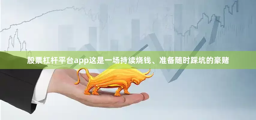 股票杠杆平台app这是一场持续烧钱、准备随时踩坑的豪赌